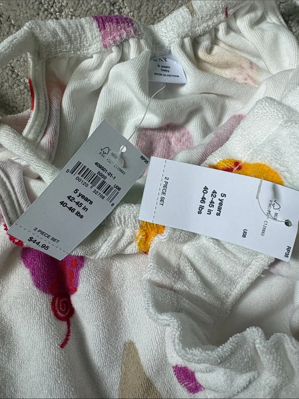 NEW GAP French Terry Ice Cream Print Tank & Shorts Set